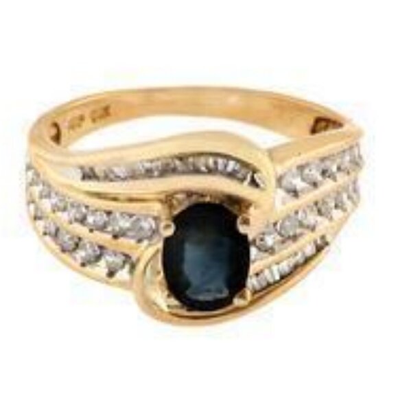 10Kt Sapphire and Diamond Ring - Picture 8 of 8